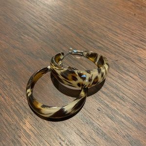 Cheetah Print Hoop Earrings